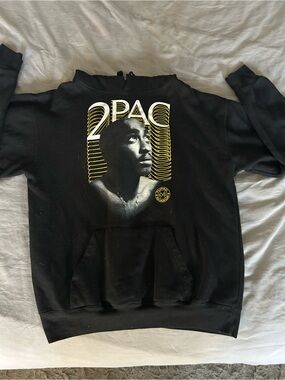Black 2PAC Graphic Pullover Hoodie